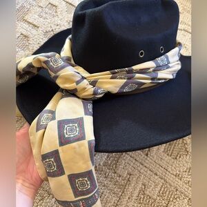 Vintage head hat scarf neck silky